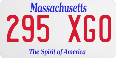MA license plate 295XG0