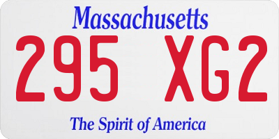 MA license plate 295XG2