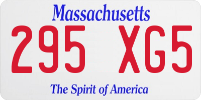 MA license plate 295XG5