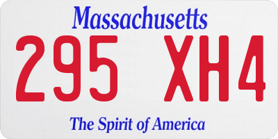 MA license plate 295XH4