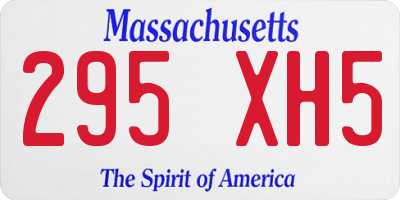 MA license plate 295XH5