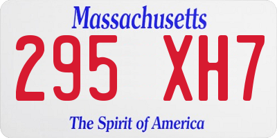 MA license plate 295XH7