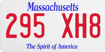 MA license plate 295XH8