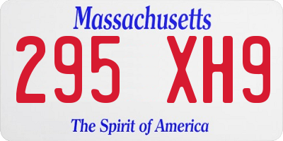 MA license plate 295XH9