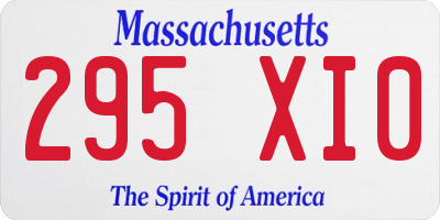 MA license plate 295XI0