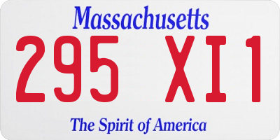 MA license plate 295XI1