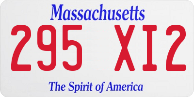 MA license plate 295XI2