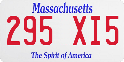 MA license plate 295XI5