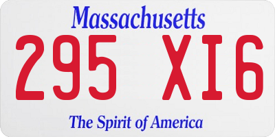 MA license plate 295XI6