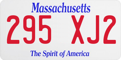 MA license plate 295XJ2