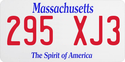 MA license plate 295XJ3