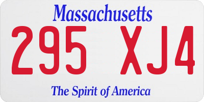 MA license plate 295XJ4