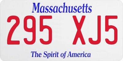 MA license plate 295XJ5