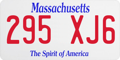 MA license plate 295XJ6