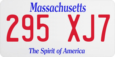 MA license plate 295XJ7