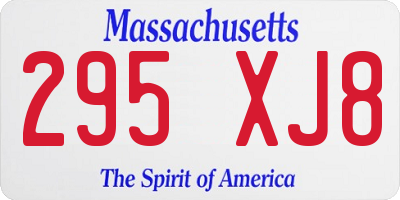 MA license plate 295XJ8