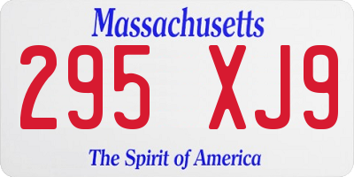 MA license plate 295XJ9