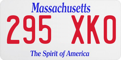 MA license plate 295XK0