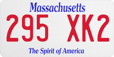 MA license plate 295XK2