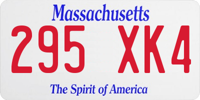 MA license plate 295XK4