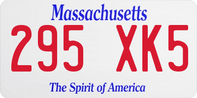 MA license plate 295XK5