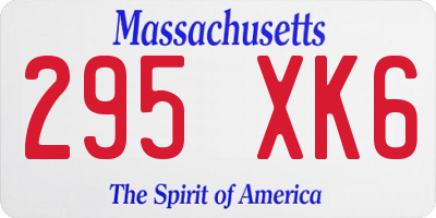 MA license plate 295XK6