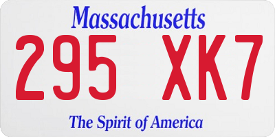 MA license plate 295XK7