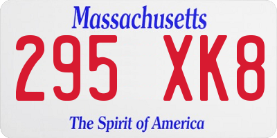 MA license plate 295XK8