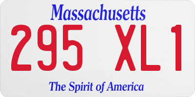 MA license plate 295XL1
