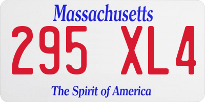 MA license plate 295XL4
