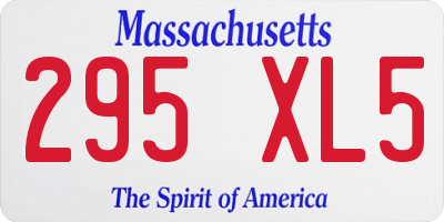 MA license plate 295XL5