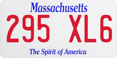 MA license plate 295XL6
