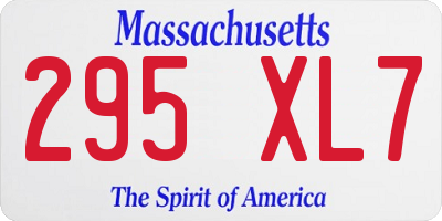 MA license plate 295XL7