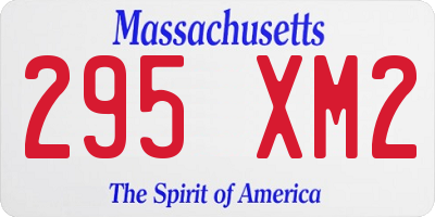 MA license plate 295XM2