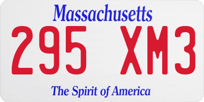 MA license plate 295XM3