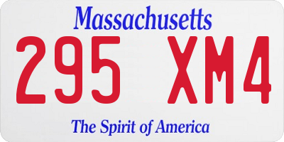MA license plate 295XM4