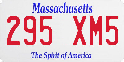 MA license plate 295XM5