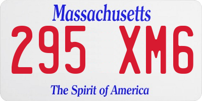 MA license plate 295XM6