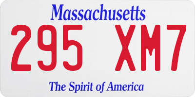 MA license plate 295XM7