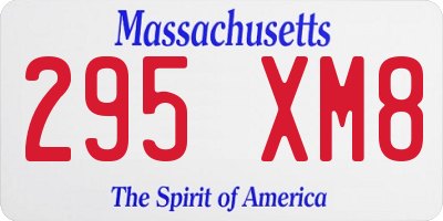 MA license plate 295XM8