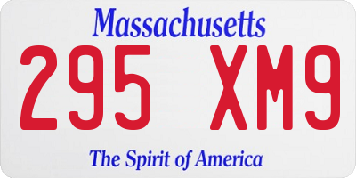 MA license plate 295XM9