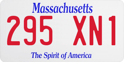 MA license plate 295XN1