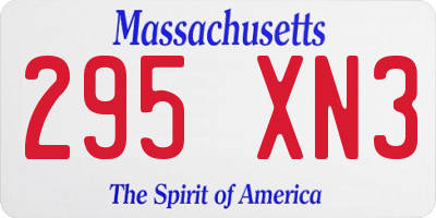 MA license plate 295XN3