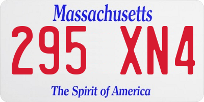 MA license plate 295XN4