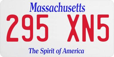 MA license plate 295XN5