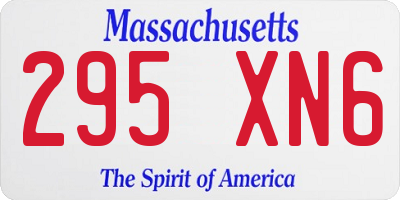 MA license plate 295XN6