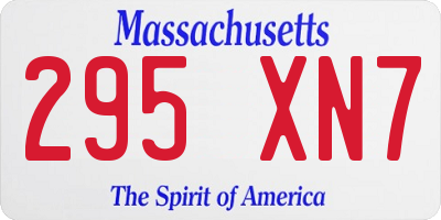 MA license plate 295XN7