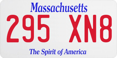 MA license plate 295XN8
