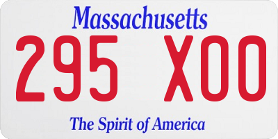 MA license plate 295XO0