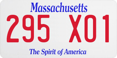 MA license plate 295XO1